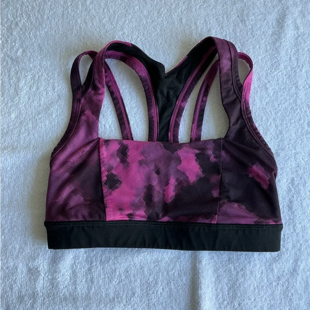 lululemon athletica Pink and Black Sports Bra